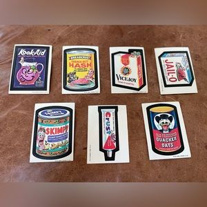 1970’s T.C.G. Wacky Pack Sticks- Some rare. Set of 7